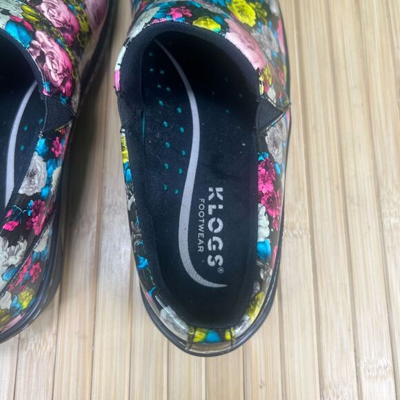 Klogs Slip On Multicolored Flower Nurses Shoes Womens Sz 9M - Picture 5 of 10